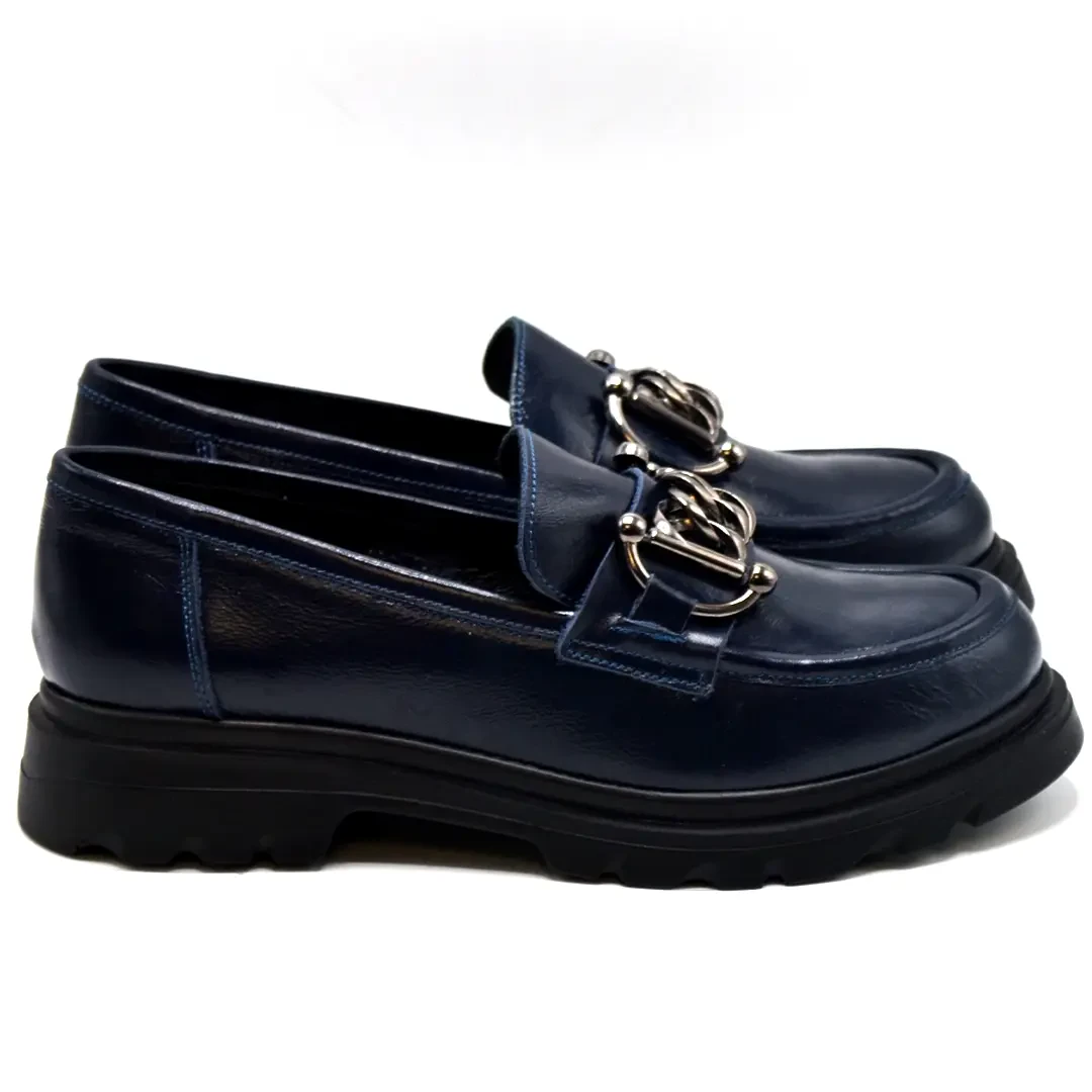 Venüs Deri Kadın Rugan Maskülen Ayakkabı Lacivert 24430347K