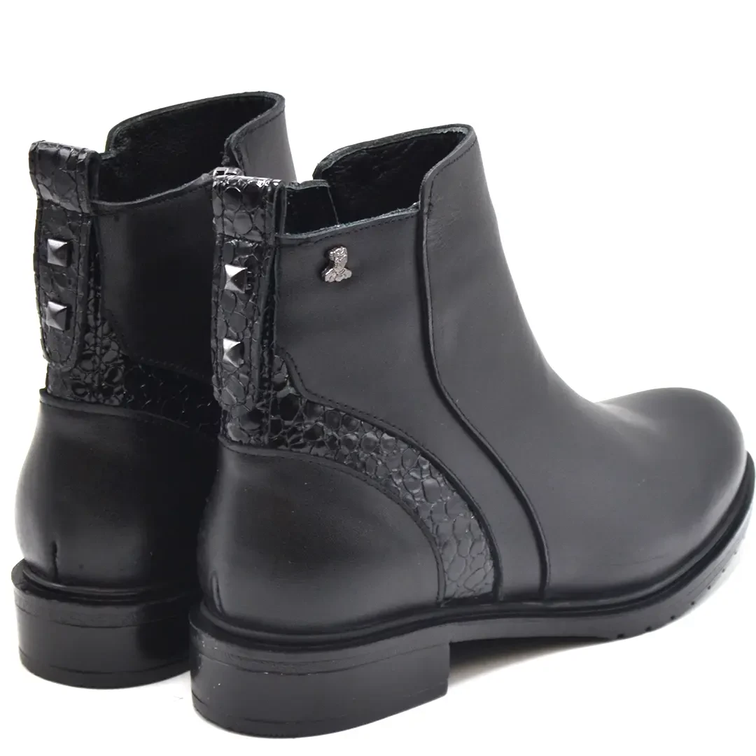 Venüs - Venüs Deri Kadın Casual Bot Siyah 20742K
