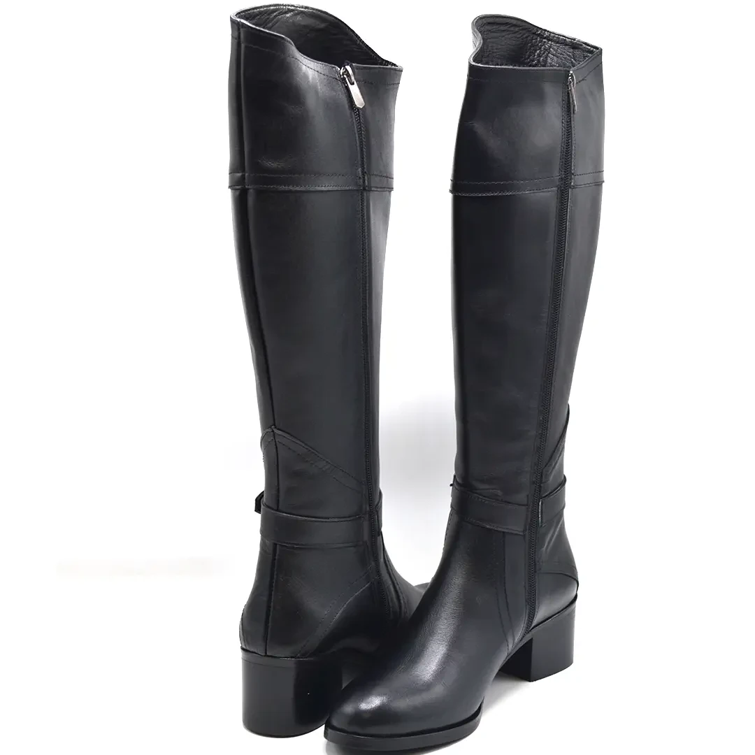 Venüs Deri Kadın Çizme Siyah 22491401K - Thumbnail