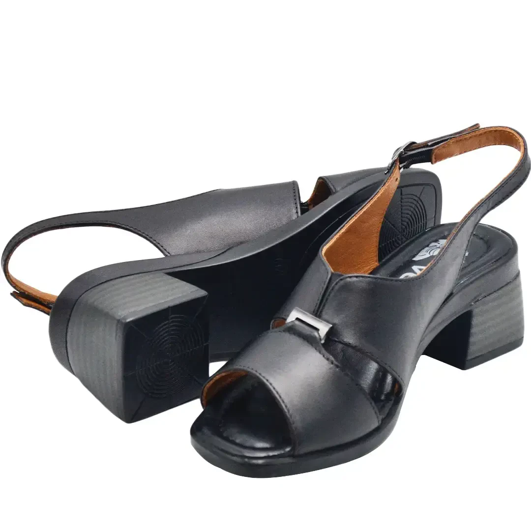 Venüs Deri Kadın Topuklu Sandalet Siyah 2311510Y - Thumbnail