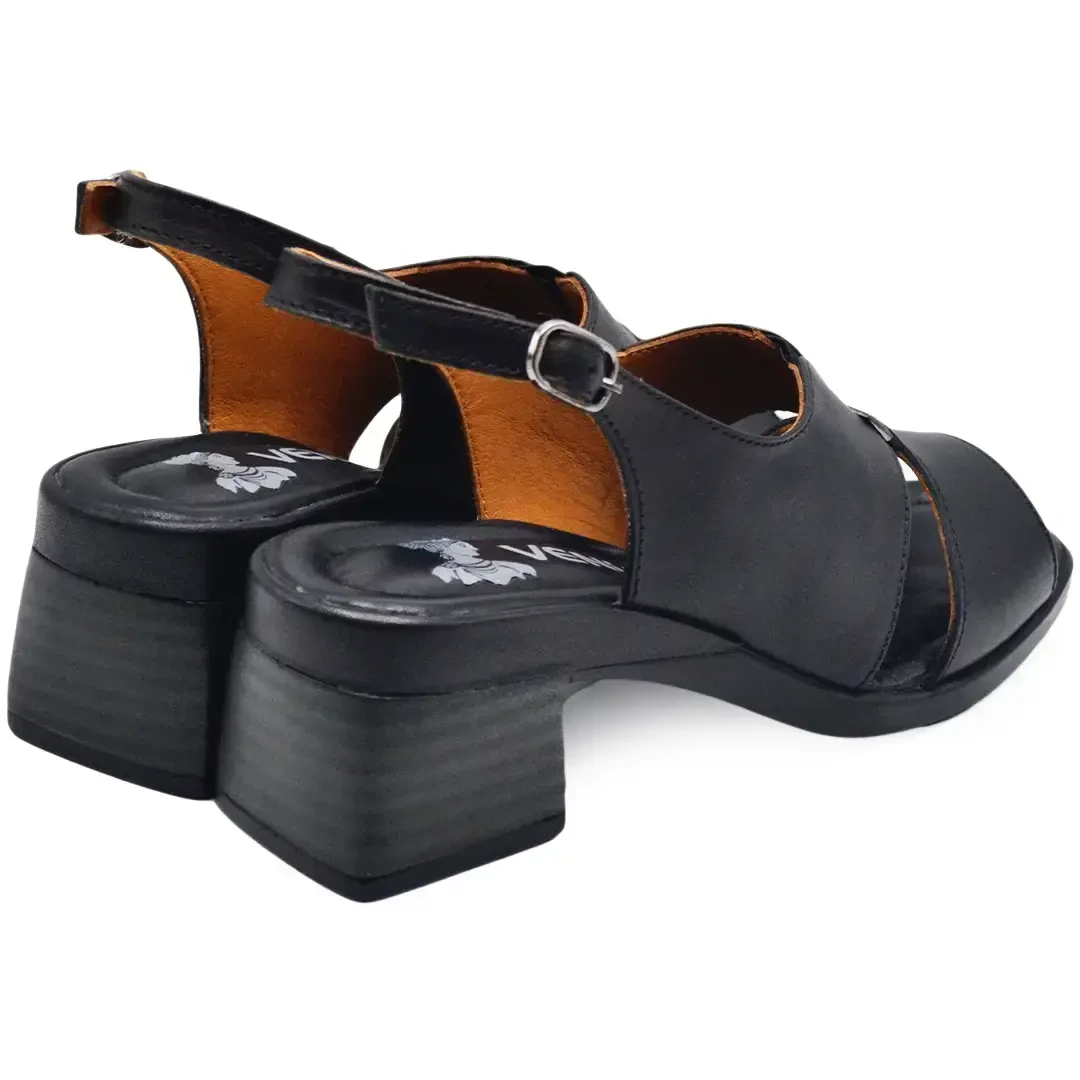 Venüs Deri Kadın Topuklu Sandalet Siyah 2311510Y - 3