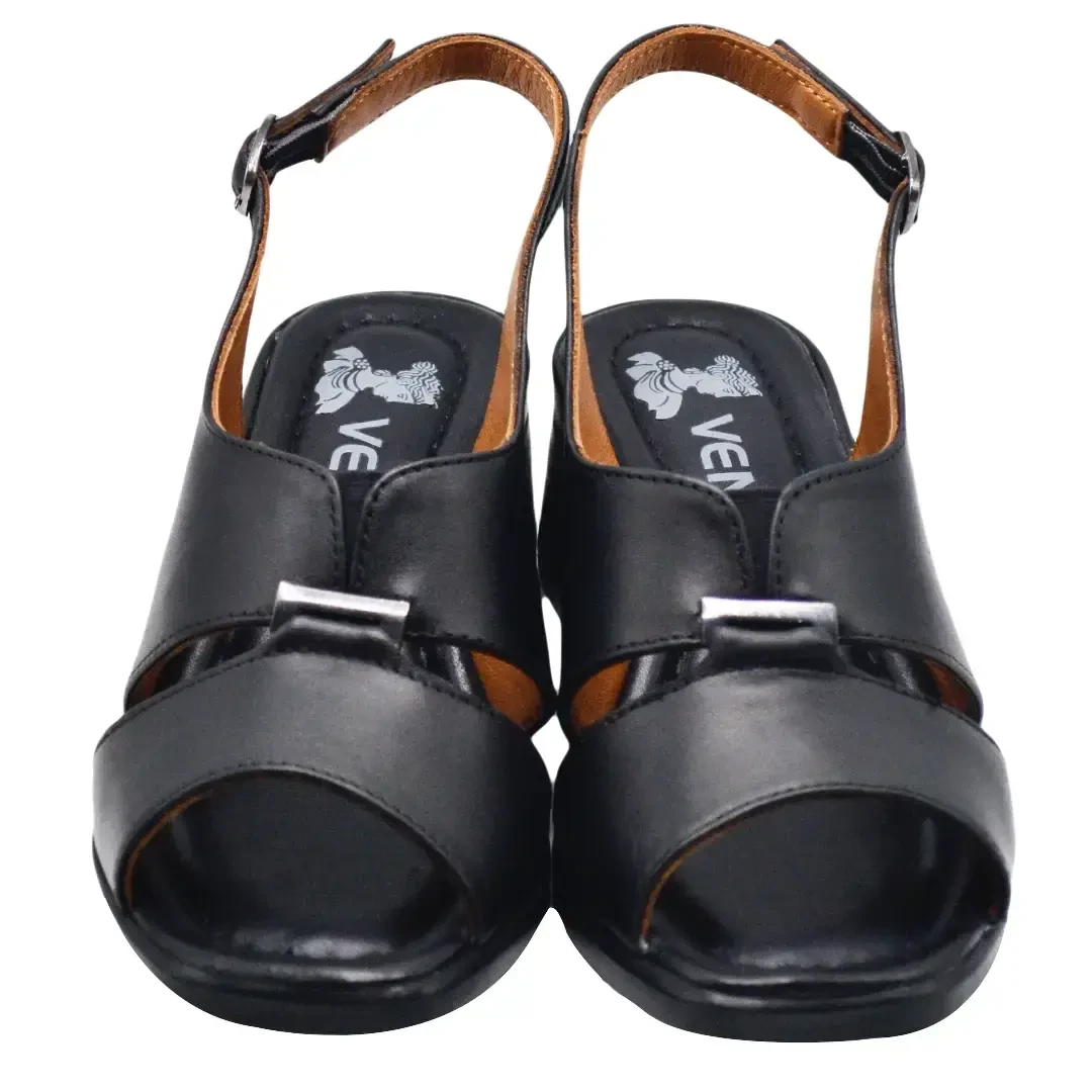 Venüs Deri Kadın Topuklu Sandalet Siyah 2311510Y - 6