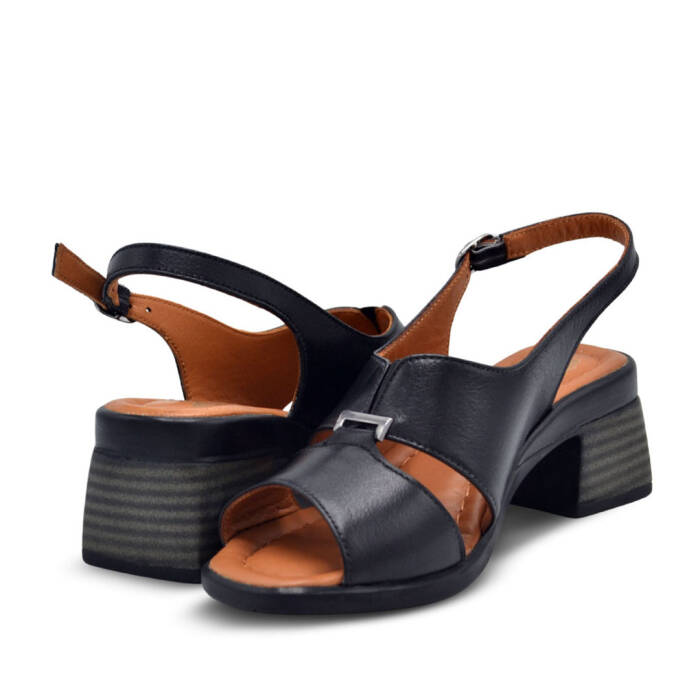 Venüs Deri Kadın Topuklu Sandalet Siyah 2311510Y - 4