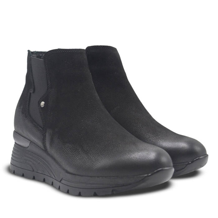 Venüs Deri Kadın Nubuk Airflow Bot Siyah 2313034K - 1