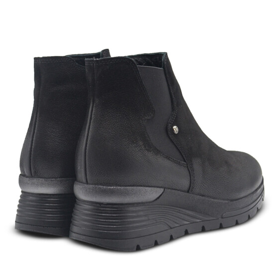 Venüs Deri Kadın Nubuk Airflow Bot Siyah 2313034K - 3