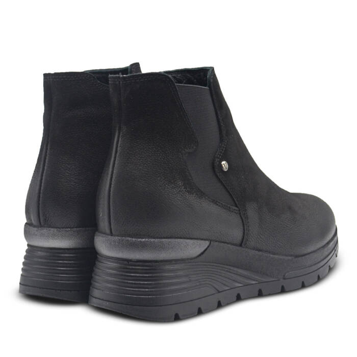 Venüs Deri Kadın Nubuk Airflow Bot Siyah 2313034K - 3