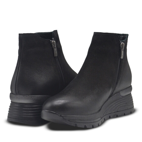 Venüs Deri Kadın Nubuk Airflow Bot Siyah 2313034K - 4