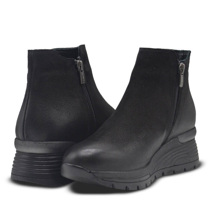 Venüs Deri Kadın Nubuk Airflow Bot Siyah 2313034K - 4