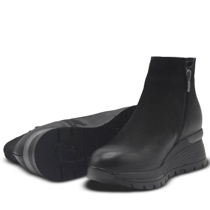 Venüs Deri Kadın Nubuk Airflow Bot Siyah 2313034K - 5