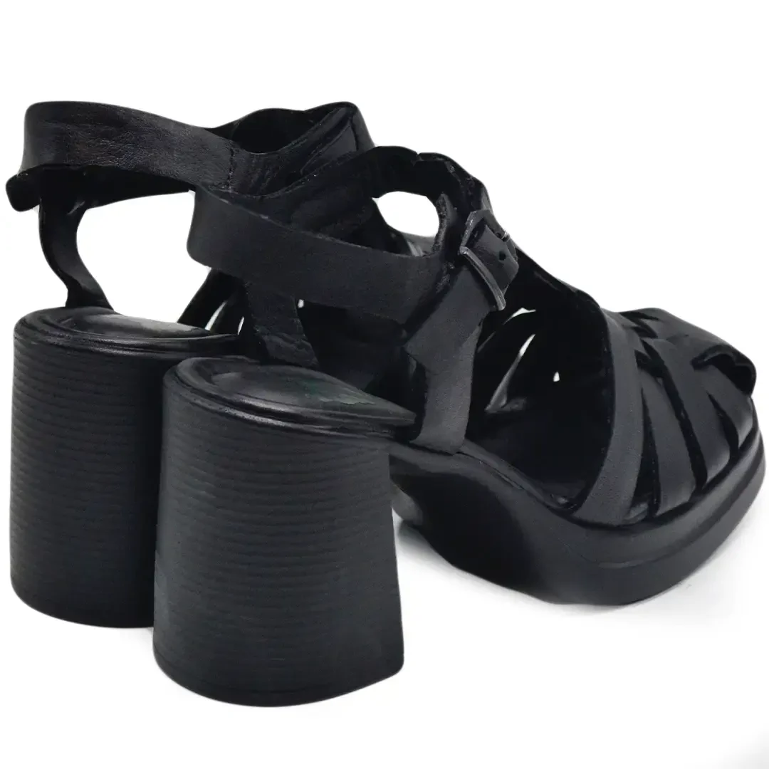 Venüs Deri Kadın Topuklu Sandalet Siyah 2413401Y