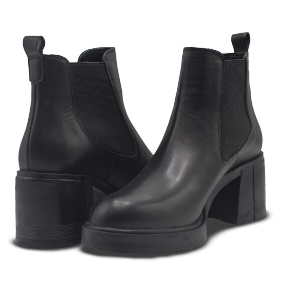  Venüs Deri Kadın Topuklu Bot Siyah 2452402K - Thumbnail