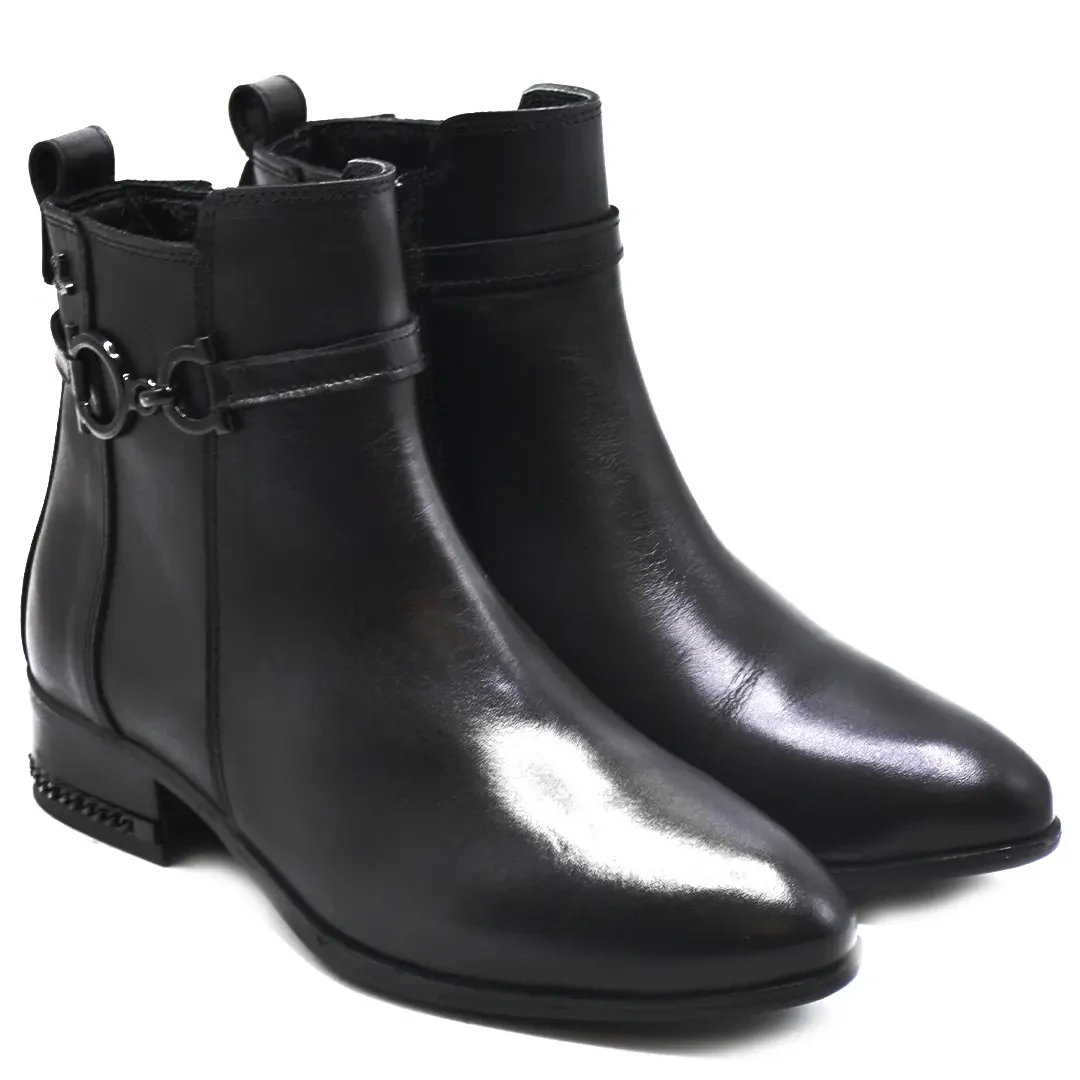 Venüs Deri Kadın Topuklu Casual Bot Siyah 2152711K