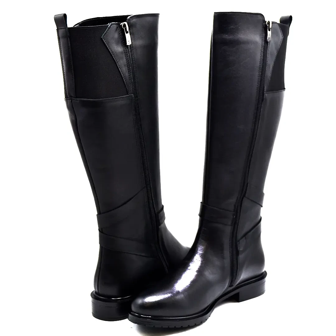 Venüs Deri Kadın Çizme Siyah 20741K