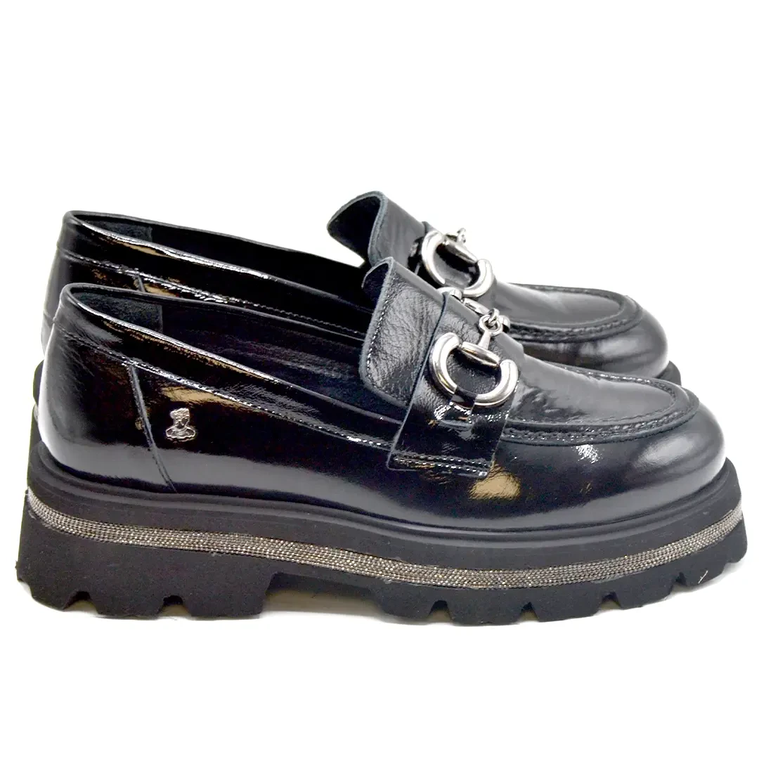 Venüs - Venüs Deri Kadın Rugan Loafer Ayakkabı Siyah 2450803K 