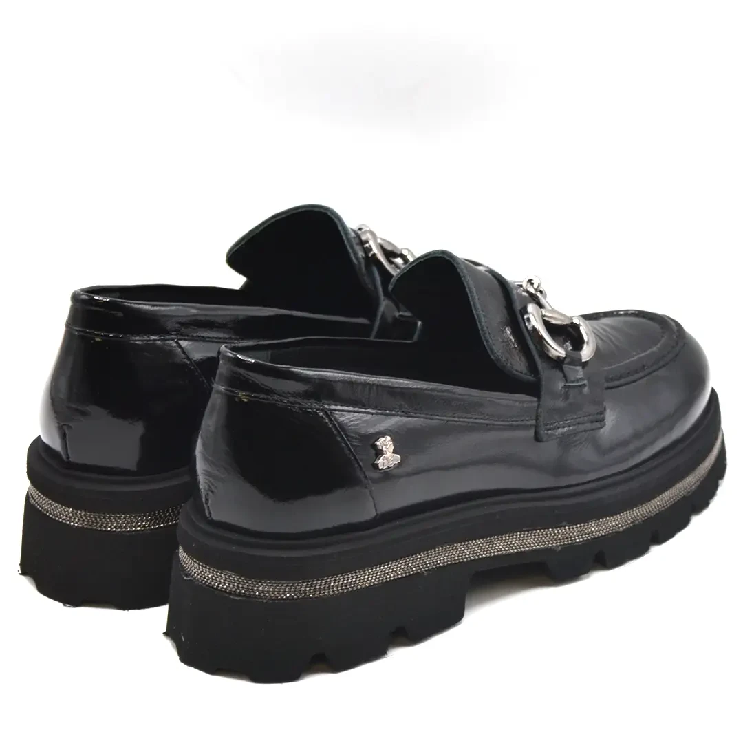 Venüs Deri Kadın Rugan Loafer Ayakkabı Siyah 2450803K 