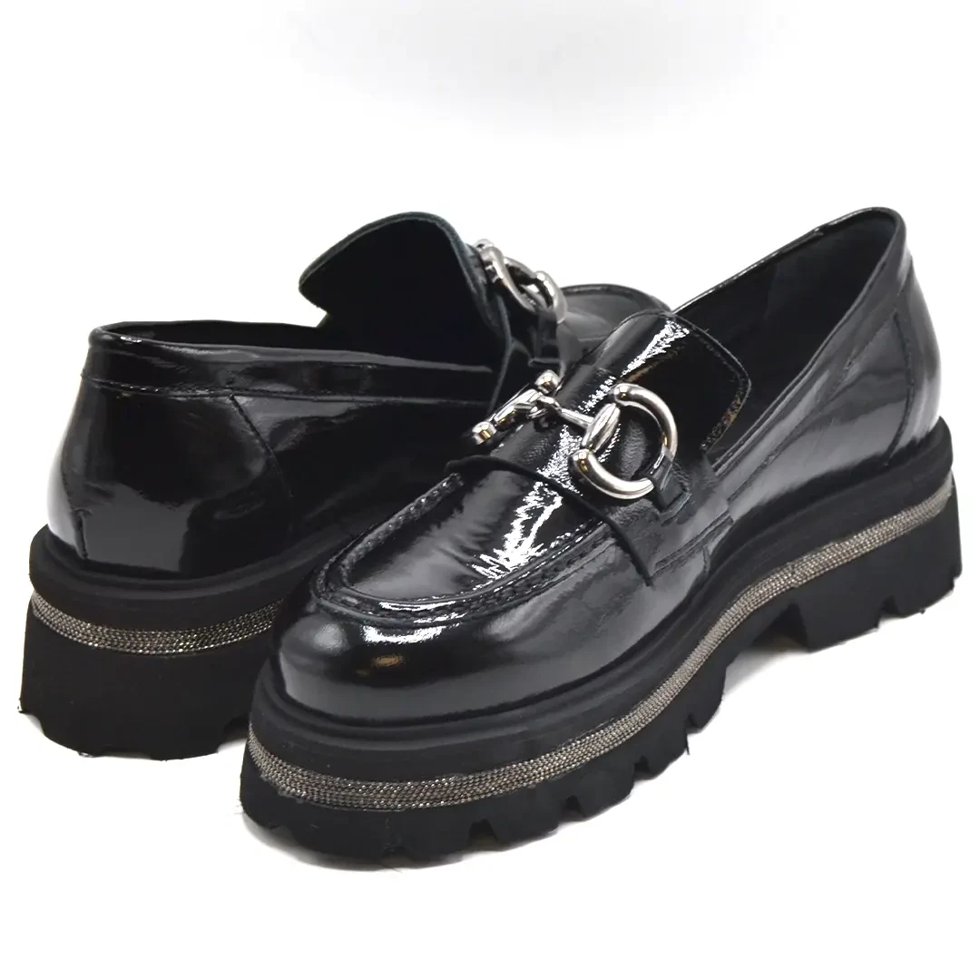 Venüs Deri Kadın Rugan Loafer Ayakkabı Siyah 2450803K 