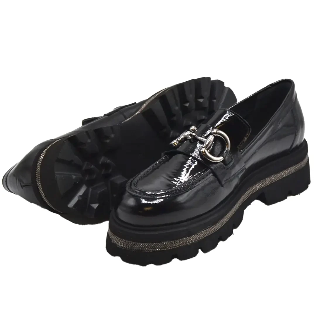 Venüs Deri Kadın Rugan Loafer Ayakkabı Siyah 2450803K 