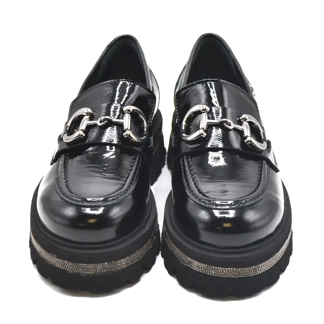 Venüs Deri Kadın Rugan Loafer Ayakkabı Siyah 2450803K 