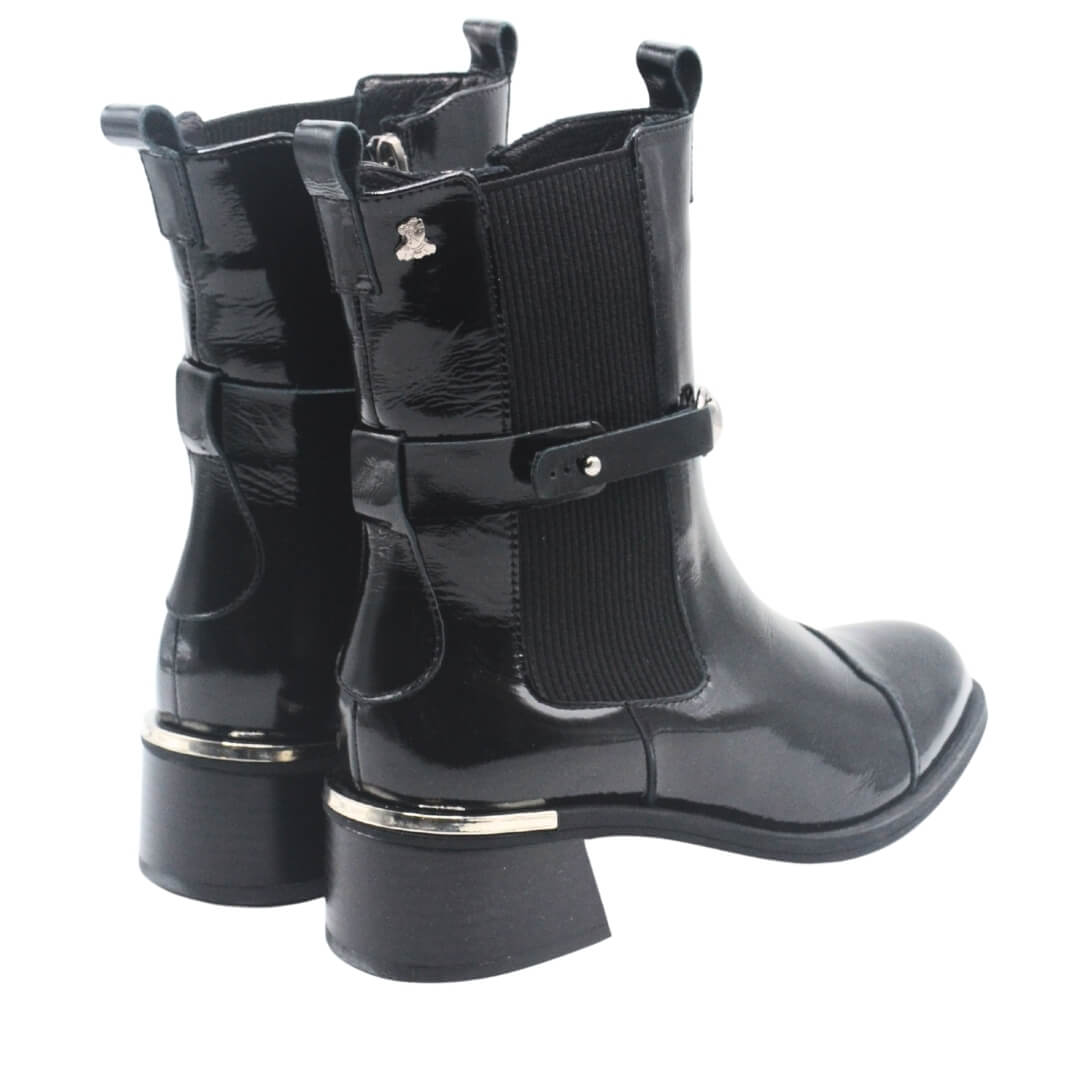 Venüs Deri Kadın Rugan Topuklu Bot Siyah 2352402K