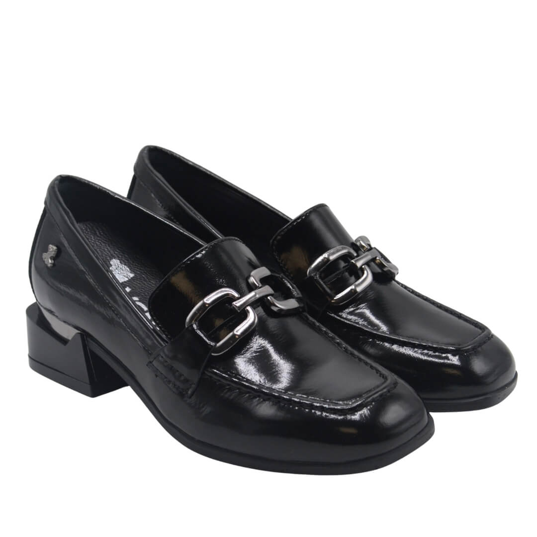 Venüs - Venüs Deri Kadın Rugan Topuklu Ayakkabı Siyah 2350202K