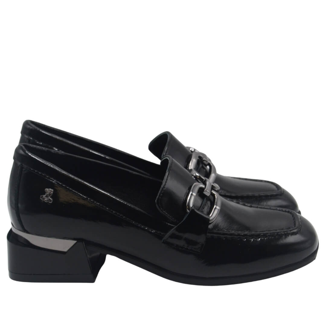 Venüs Deri Kadın Rugan Topuklu Ayakkabı Siyah 2350202K