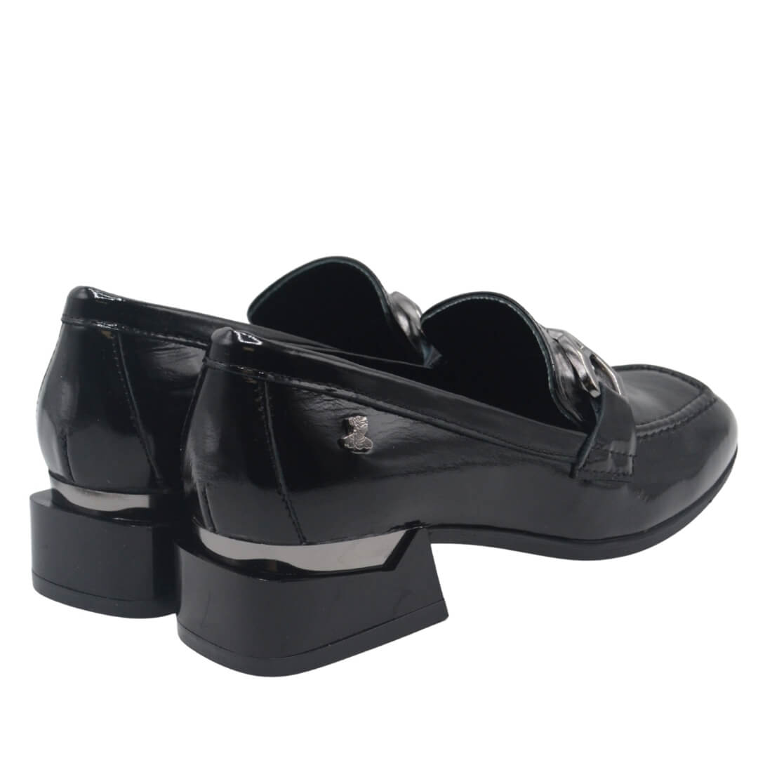 Venüs Deri Kadın Rugan Topuklu Ayakkabı Siyah 2350202K