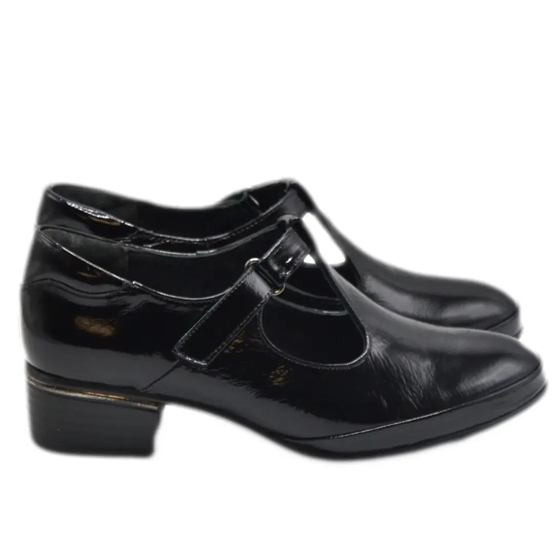 Venüs Deri Kadın Rugan Topuklu Ayakkabı Siyah 2312525K