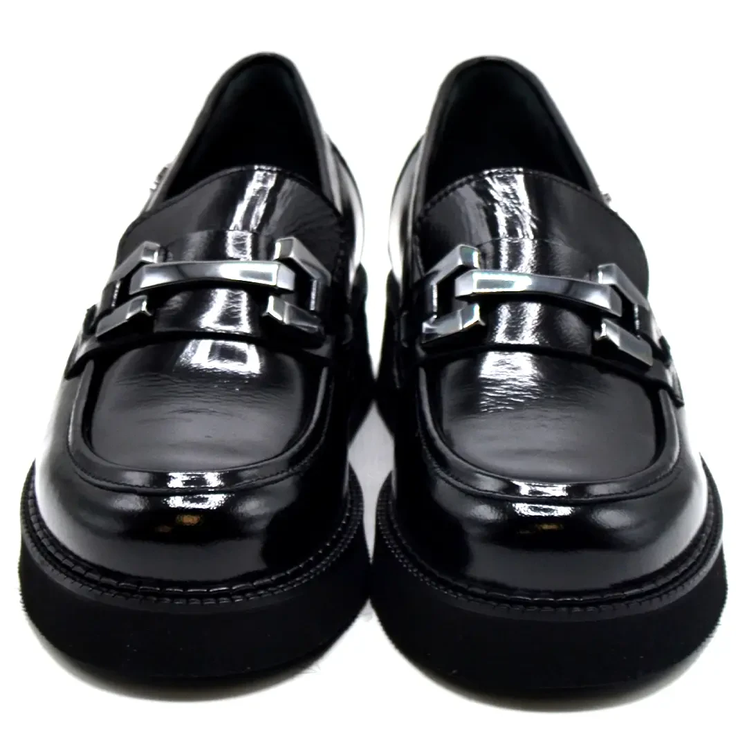 Venüs Deri Kadın Rugan Loafer Ayakkabı Siyah 2451352K