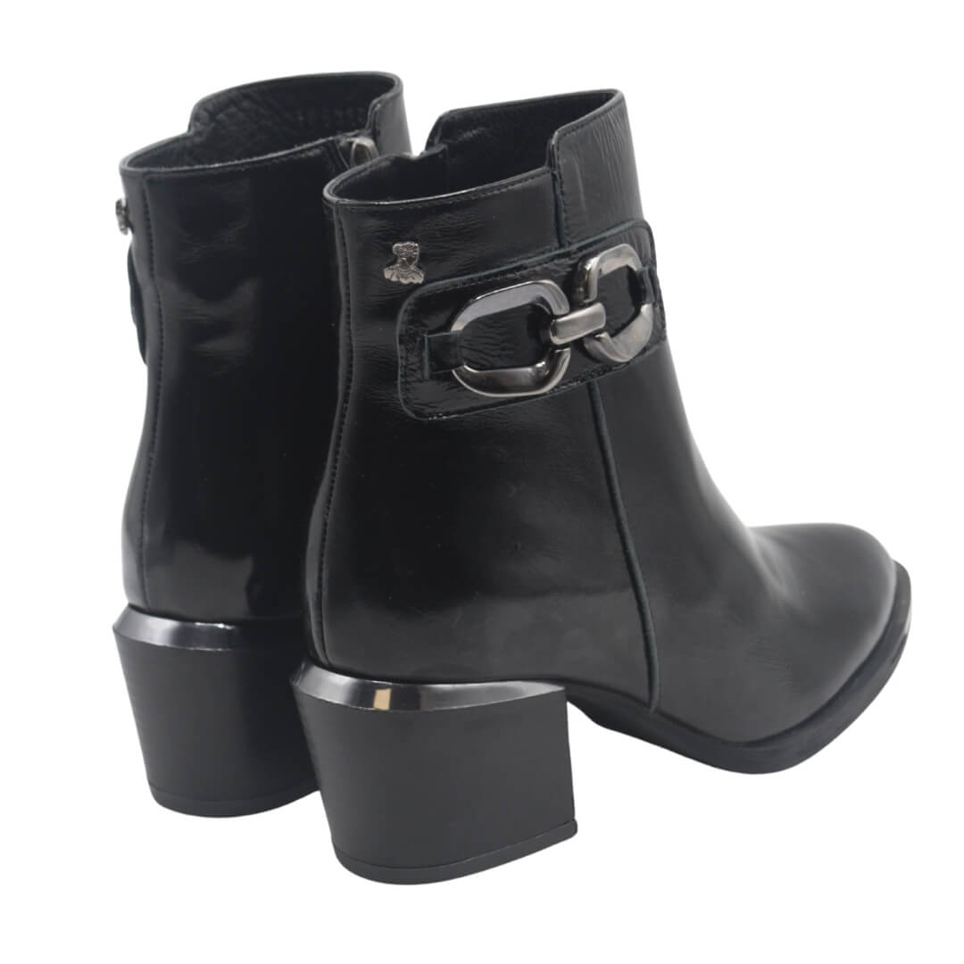 Venüs Deri Kadın Rugan Topuklu Bot Siyah 1853506K - Thumbnail