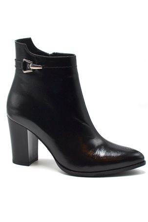 Venüs Deri Kadın Rugan Topuklu Casual Bot Siyah 2355801K