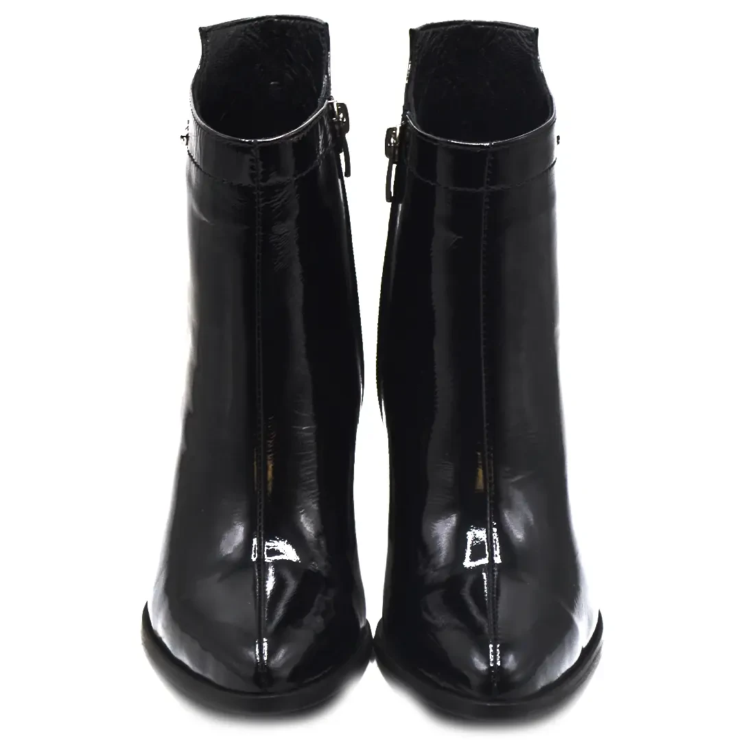 Venüs Deri Kadın Rugan Topuklu Casual Bot Siyah 2355801K - Thumbnail