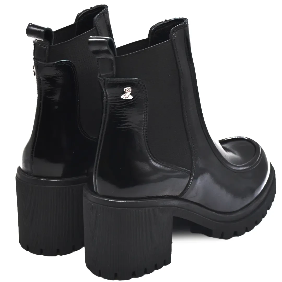 Venüs Deri Kadın Rugan Topuklu Bot Siyah 1451510K Venüs Deri Kadın Rugan Topuklu Bot Siyah 1451510K