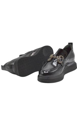 Venüs Deri Kadın Rugan Casual Ayakkabı Siyah 2451401K