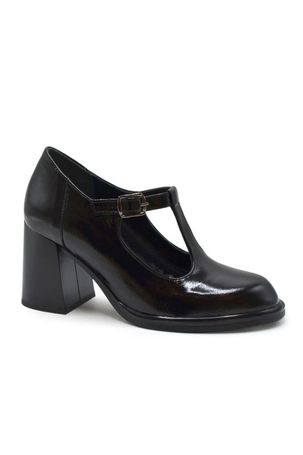 Venüs Deri Kadın Rugan Topuklu Ayakkabı Siyah 2453404K