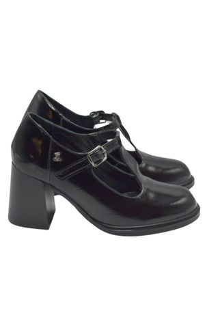 Venüs Deri Kadın Rugan Topuklu Ayakkabı Siyah 2453404K - Thumbnail