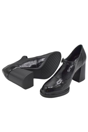 Venüs Deri Kadın Rugan Topuklu Ayakkabı Siyah 2453404K