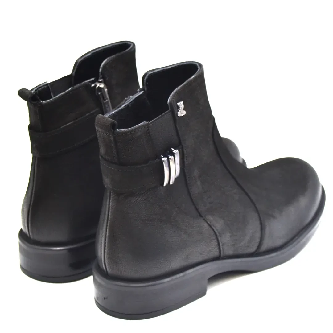 Venüs Deri Kadın Süet Comfort Bot Siyah 1852533K