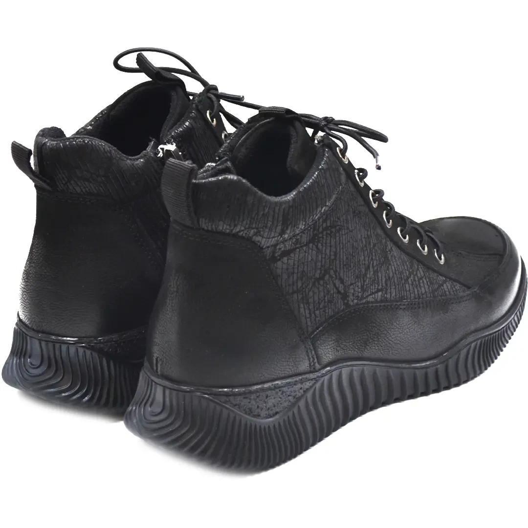 Venüs Deri Kadın Nubuk Casual Bot Siyah 1953837K