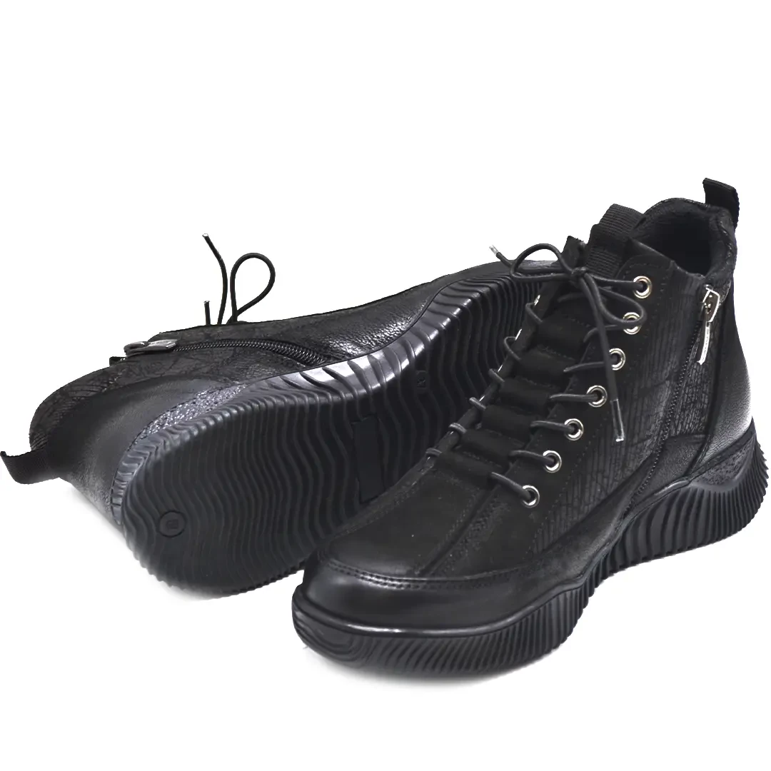 Venüs Deri Kadın Nubuk Casual Bot Siyah 1953837K