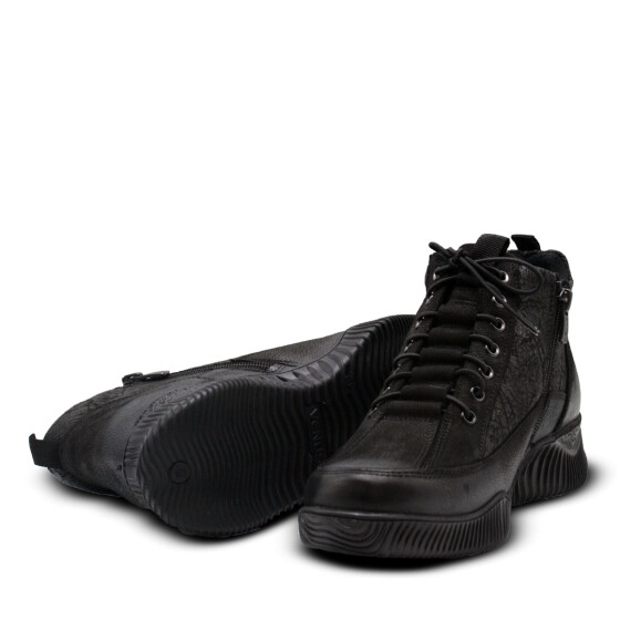 Venüs Deri Kadın Nubuk Casual Bot Siyah 1953837K - 5