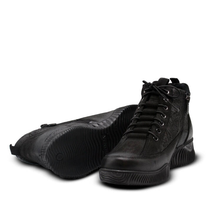 Venüs Deri Kadın Nubuk Casual Bot Siyah 1953837K - 5