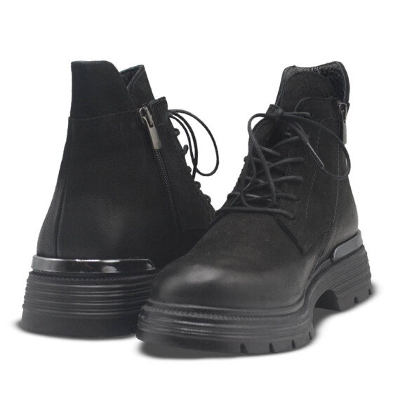 Venüs Deri Kadın Nubuk Casual Bot Siyah 2353510K - 4