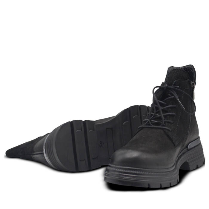 Venüs Deri Kadın Nubuk Casual Bot Siyah 2353510K - 5