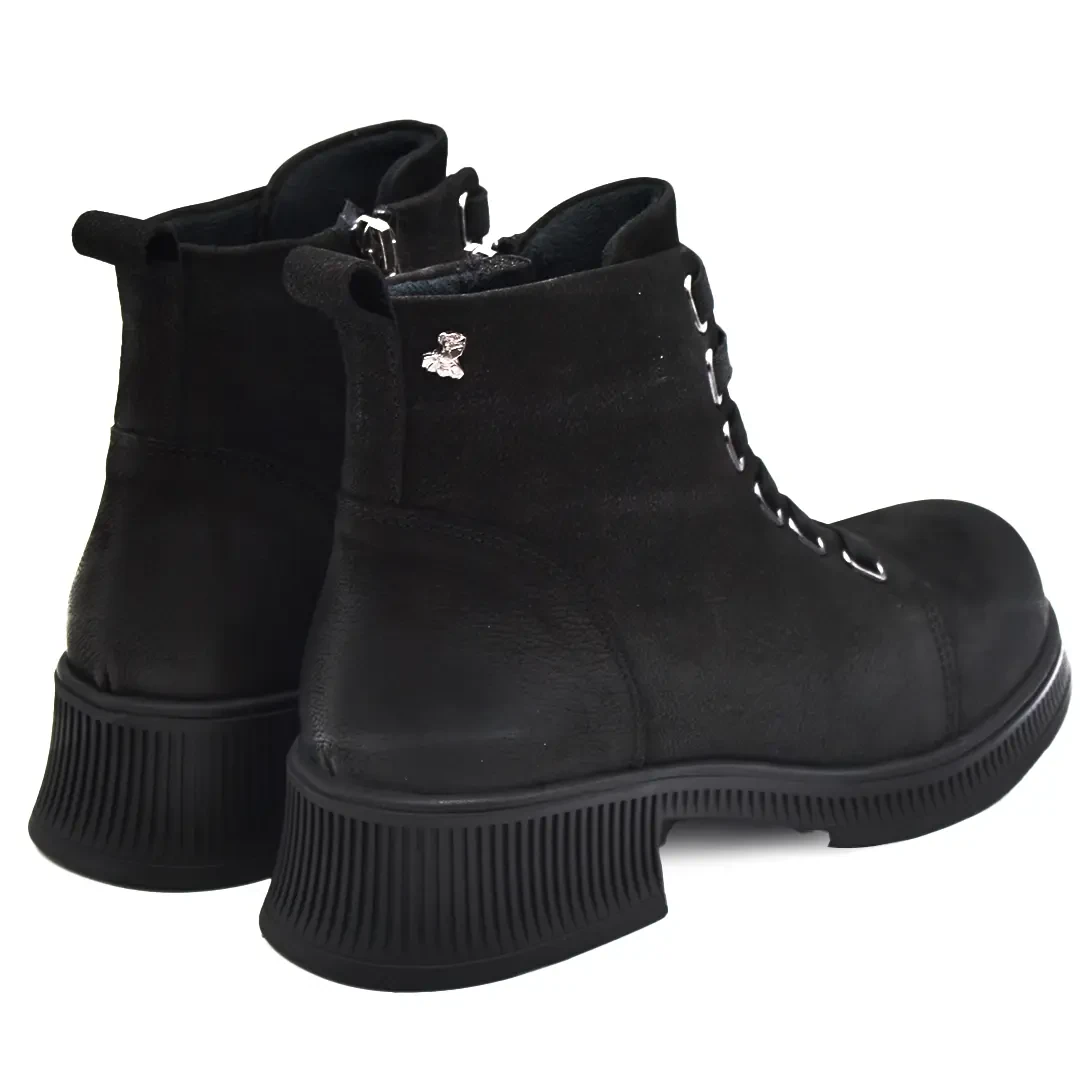 Venüs Deri Kadın Nubuk Casual Bot Siyah 2452701K