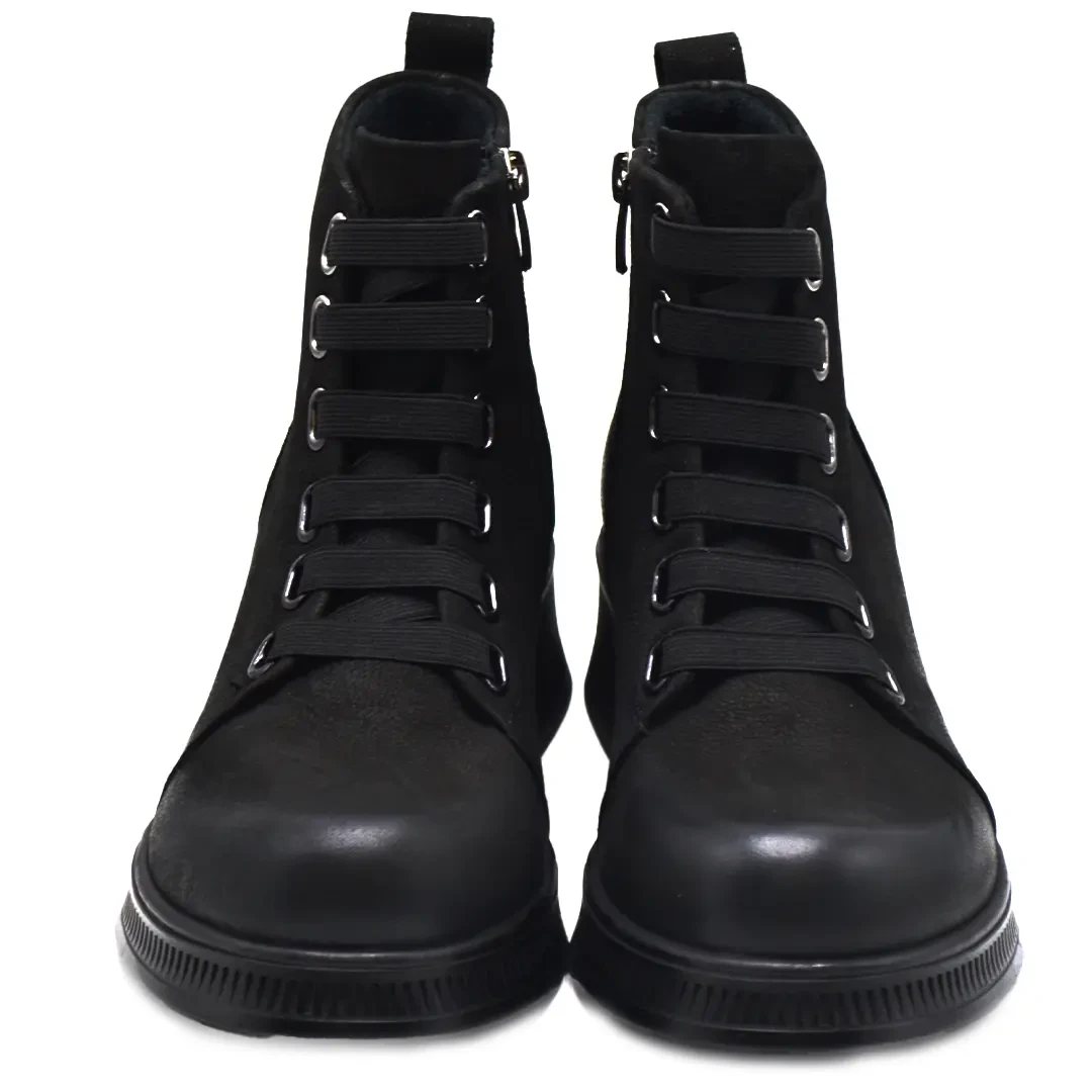 Venüs Deri Kadın Nubuk Casual Bot Siyah 2452701K