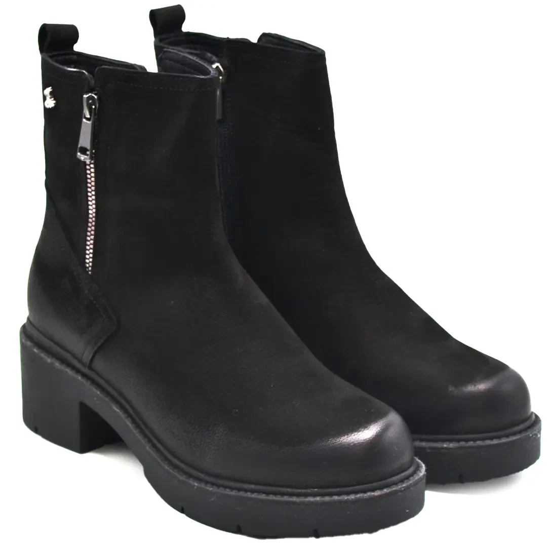 Venüs - Venüs Deri Kadın Süet Casual Bot Siyah 2454601K