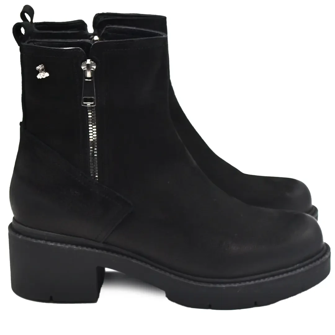 Venüs - Venüs Deri Kadın Süet Casual Bot Siyah 2454601K