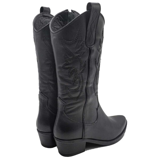  Venüs Deri Kadın Kovboy Bot Siyah 25440005K - Thumbnail