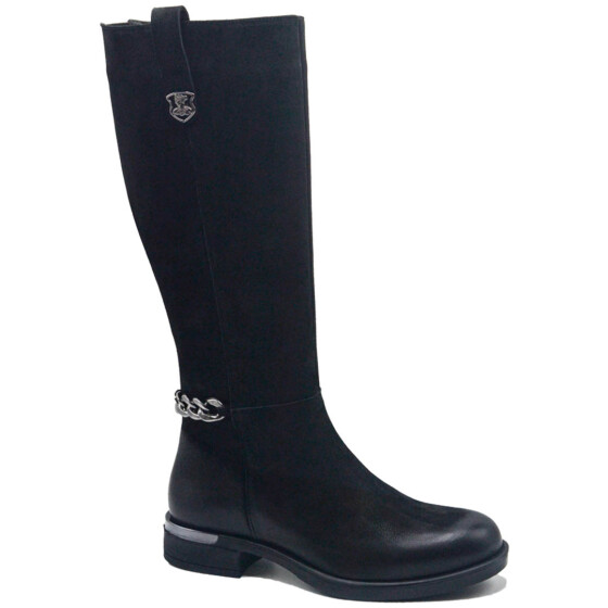 Venüs - Venüs Deri Kadın Süet Çizme Siyah 2553201K