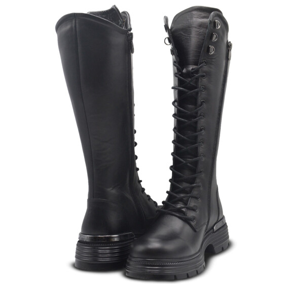  Venüs Deri Kadın Postal Çizme Siyah 2353520K - Thumbnail